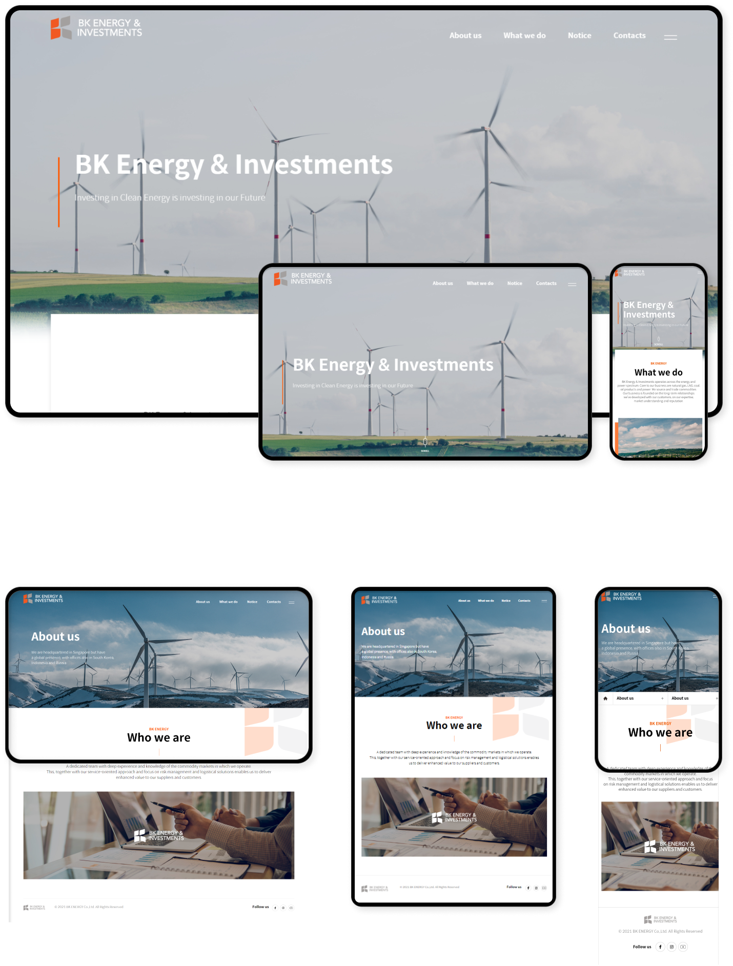 디자인펀치 제작 - BK ENERGY Responsive Web/App 상세 디자인 (PC)
